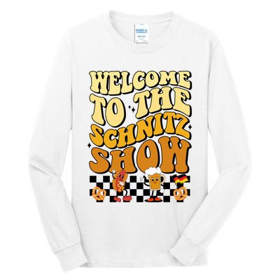 Welcome To The Schnitz Show Oktoberfest Retro Groovy Tall Long Sleeve T-Shirt