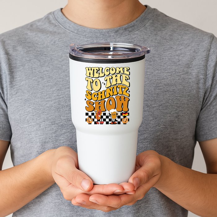 Welcome To The Schnitz Show Oktoberfest Retro Groovy Tumbler