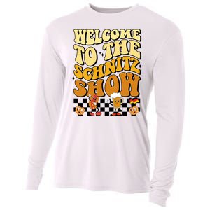 Welcome To The Schnitz Show Oktoberfest Retro Groovy Cooling Performance Long Sleeve Crew