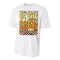 Welcome To The Schnitz Show Oktoberfest Retro Groovy Performance Sprint T-Shirt