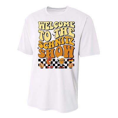 Welcome To The Schnitz Show Oktoberfest Retro Groovy Performance Sprint T-Shirt