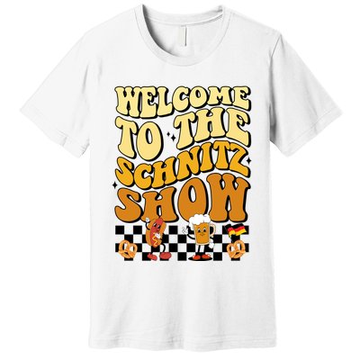 Welcome To The Schnitz Show Oktoberfest Retro Groovy Premium T-Shirt