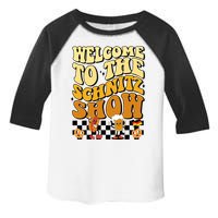 Welcome To The Schnitz Show Oktoberfest Retro Groovy Toddler Fine Jersey T-Shirt