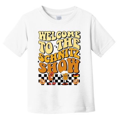 Welcome To The Schnitz Show Oktoberfest Retro Groovy Toddler T-Shirt
