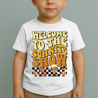 Welcome To The Schnitz Show Oktoberfest Retro Groovy Toddler T-Shirt