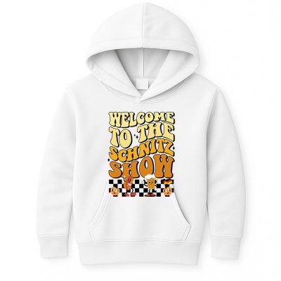 Welcome To The Schnitz Show Oktoberfest Retro Groovy Kids Hoodie