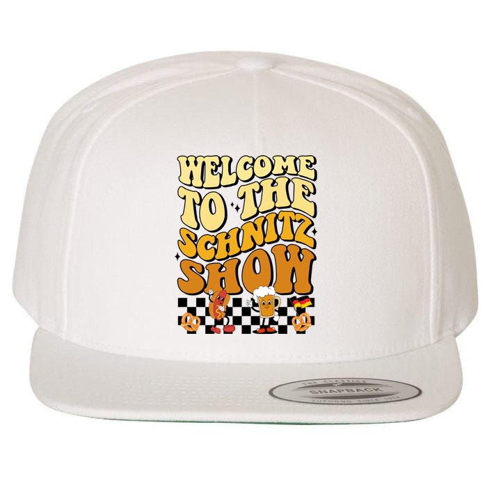 Welcome To The Schnitz Show Oktoberfest Retro Groovy Wool Snapback Cap