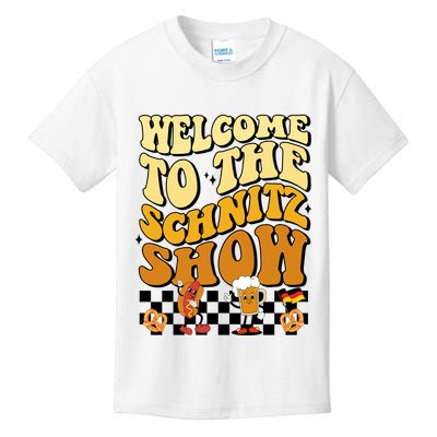 Welcome To The Schnitz Show Oktoberfest Retro Groovy Kids T-Shirt