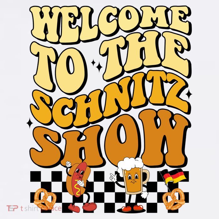 Welcome To The Schnitz Show Oktoberfest Retro Groovy Kids T-Shirt