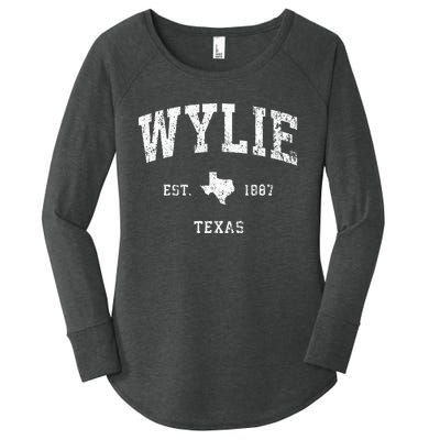 Wylie Texas Tx Vintage Athletic Sports Design Women's Perfect Tri Tunic Long Sleeve Shirt