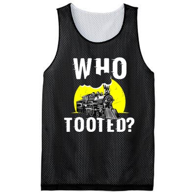 Who Tooted Train Lover Gift Model Railroad Conductor Mesh Reversible Basketball Jersey Tank