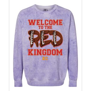 Welcome To The Red Kingdom Kansas City Football Sports Fan Colorblast Crewneck Sweatshirt