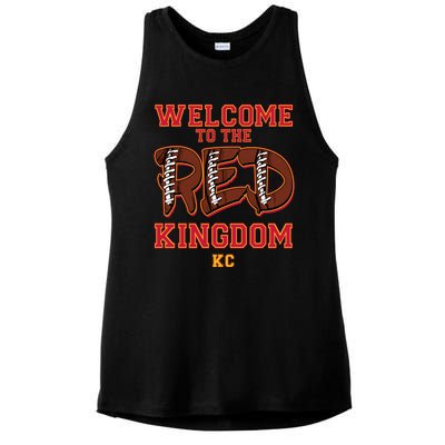 Welcome To The Red Kingdom Kansas City Football Sports Fan Ladies PosiCharge Tri-Blend Wicking Tank