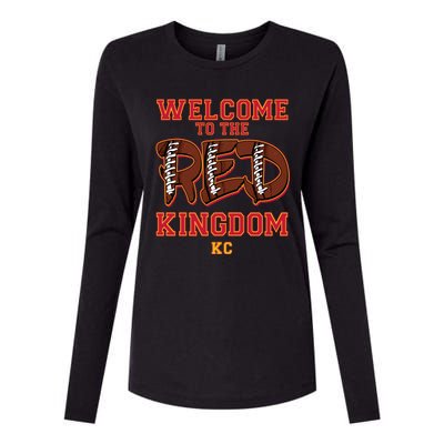 Welcome To The Red Kingdom Kansas City Football Sports Fan Womens Cotton Relaxed Long Sleeve T-Shirt