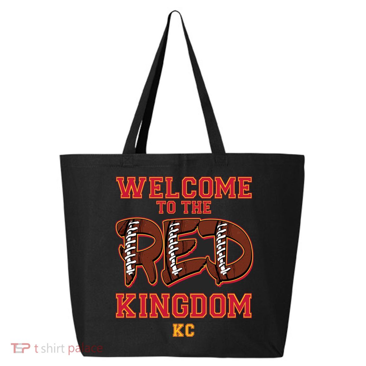 Welcome To The Red Kingdom Kansas City Football Sports Fan 25L Jumbo Tote