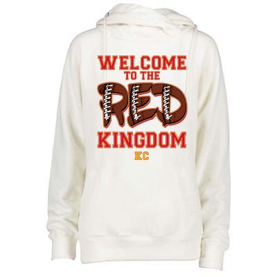 Welcome To The Red Kingdom Kansas City Football Sports Fan Womens Funnel Neck Pullover Hood