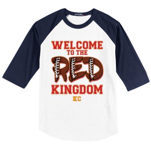 Welcome To The Red Kingdom Kansas City Football Sports Fan Baseball Sleeve Shirt