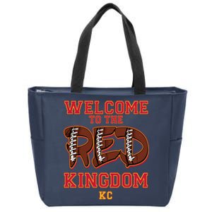 Welcome To The Red Kingdom Kansas City Football Sports Fan Zip Tote Bag