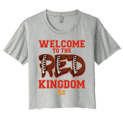 Welcome To The Red Kingdom Kansas City Football Sports Fan Women's Crop Top Tee