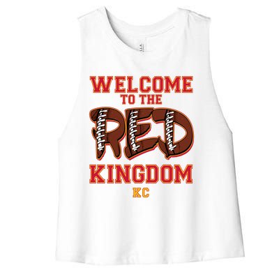 Welcome To The Red Kingdom Kansas City Football Sports Fan Women's Racerback Cropped Tank