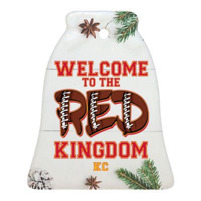 Welcome To The Red Kingdom Kansas City Football Sports Fan Ceramic Bell Ornament