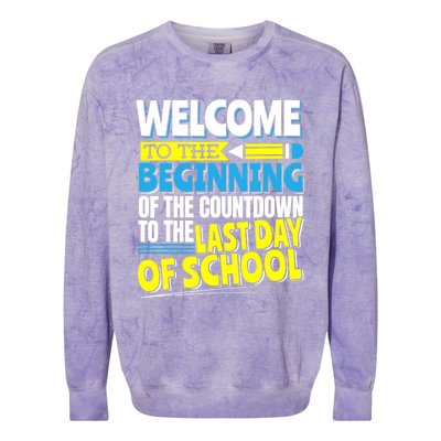 Welcome to the Beginning Of The Countdown, Back to School Colorblast Crewneck Sweatshirt