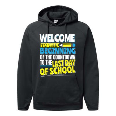 Welcome to the Beginning Of The Countdown, Back to School Performance Fleece Hoodie