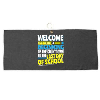 Welcome to the Beginning Of The Countdown, Back to School Large Microfiber Waffle Golf Towel