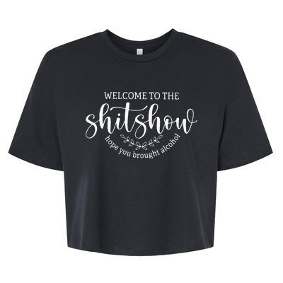 Welcome To The Shit Show Funny Mom Boss Manager Teacher Gift Bella+Canvas Jersey Crop Tee