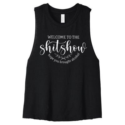 Welcome To The Shit Show Funny Mom Boss Manager Teacher Gift Women's Racerback Cropped Tank