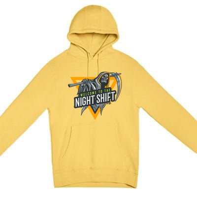 Welcome To The Night Shift Swagazon Associate Night Shifter Gift Premium Pullover Hoodie