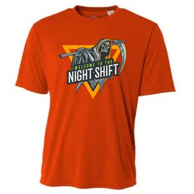 Welcome To The Night Shift Swagazon Associate Night Shifter Gift Cooling Performance Crew T-Shirt