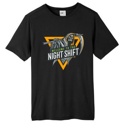 Welcome To The Night Shift Swagazon Associate Night Shifter Gift Tall Fusion ChromaSoft Performance T-Shirt