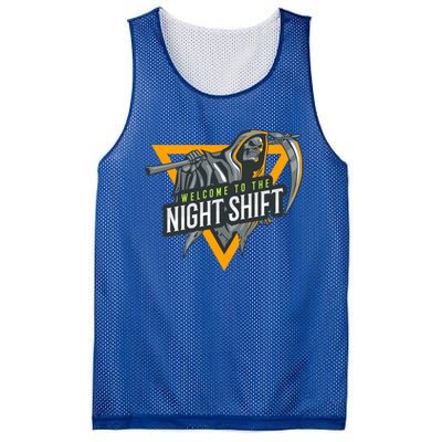 Welcome To The Night Shift Swagazon Associate Night Shifter Gift Mesh Reversible Basketball Jersey Tank