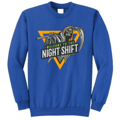 Welcome To The Night Shift Swagazon Associate Night Shifter Gift Tall Sweatshirt