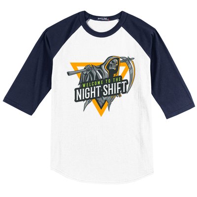 Welcome To The Night Shift Swagazon Associate Night Shifter Gift Baseball Sleeve Shirt