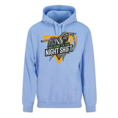 Welcome To The Night Shift Swagazon Associate Night Shifter Gift Unisex Surf Hoodie