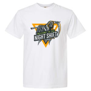 Welcome To The Night Shift Swagazon Associate Night Shifter Gift Garment-Dyed Heavyweight T-Shirt