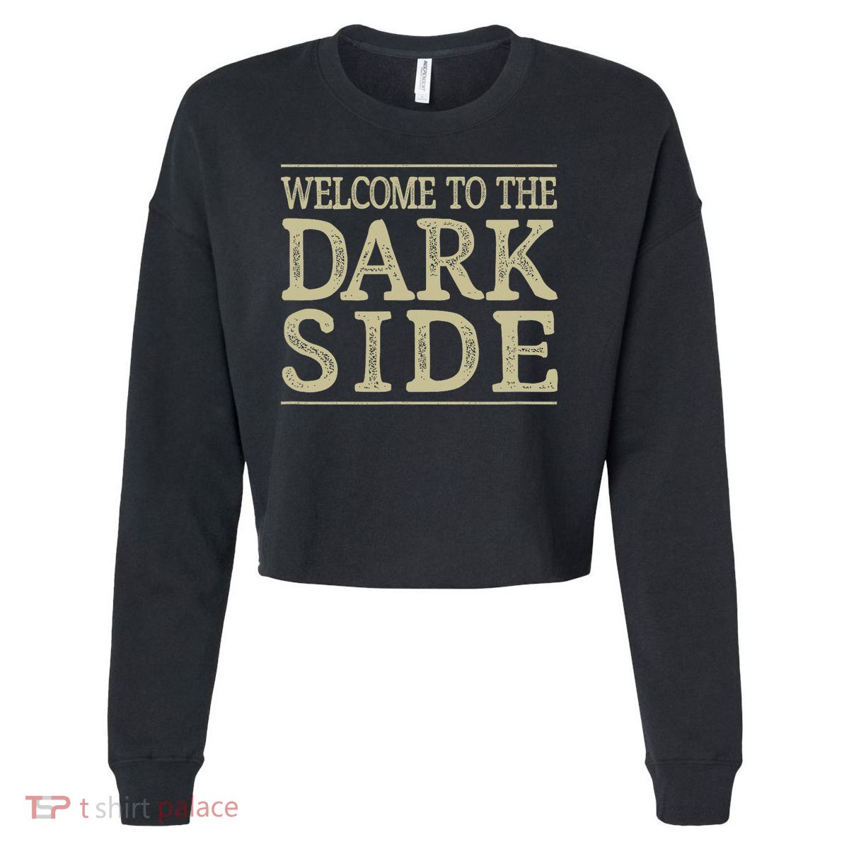 Welcome To The Dark Side Vintage Style Cropped Pullover Crew