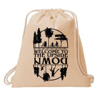 Welcome To The Upside Down Drawstring Bag