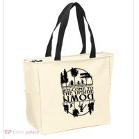 Welcome To The Upside Down Zip Tote Bag