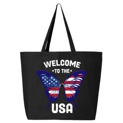 Welcome To The Usa Patriotic Butterfly New American Citizen Funny Gift 25L Jumbo Tote