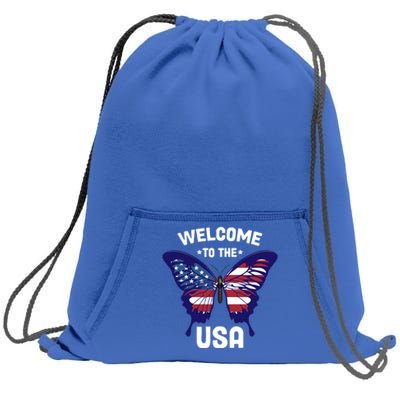 Welcome To The Usa Patriotic Butterfly New American Citizen Funny Gift Sweatshirt Cinch Pack Bag