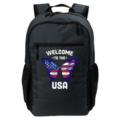 Welcome To The Usa Patriotic Butterfly New American Citizen Funny Gift Daily Commute Backpack