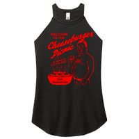 Welcome To The Cheeseburger Picnic A ManS Gotta Eat Trailer Park Women’s Perfect Tri Rocker Tank