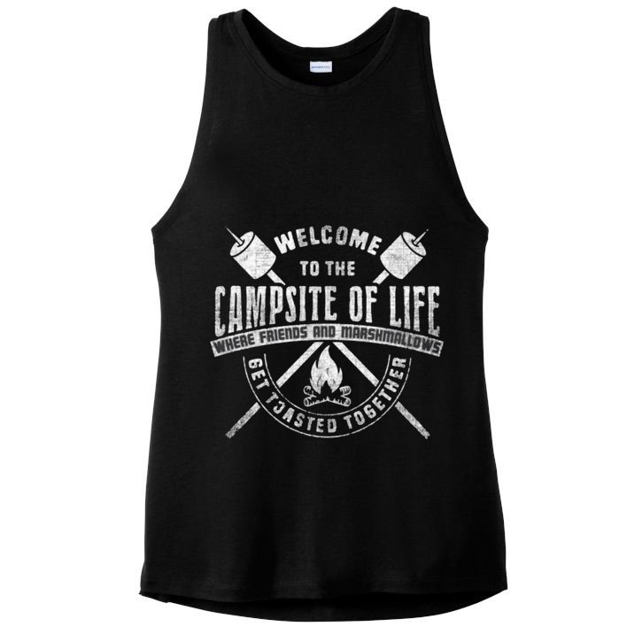 Welcome To The Campsite Of Life Camper Gift Meaningful Gift Ladies PosiCharge Tri-Blend Wicking Tank