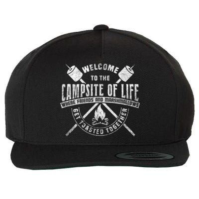 Welcome To The Campsite Of Life Camper Gift Meaningful Gift Wool Snapback Cap