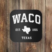 Waco Texas Tx Vintage Established State Flag Sports Design Coaster