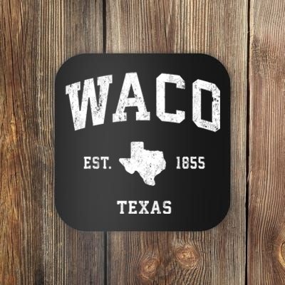 Waco Texas Tx Vintage Established State Flag Sports Design Coaster