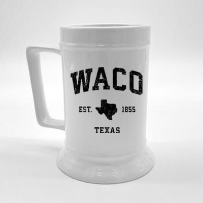 Waco Texas Tx Vintage Established State Flag Sports Design Beer Stein